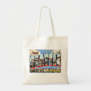 Greetings From Seattle, Washington USA Tote Bag