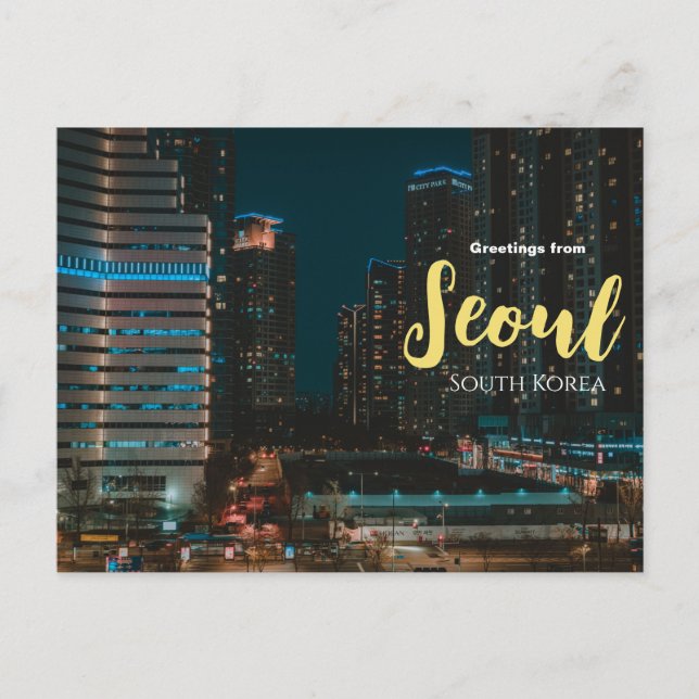 Greetings from Seoul South Korea Scenic Postcard (Front)