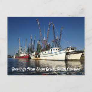 Greetings From Shem Creek, South Carolina Postcard