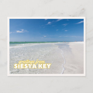 Greetings from Siesta Key Florida Beach Vintage Postcard
