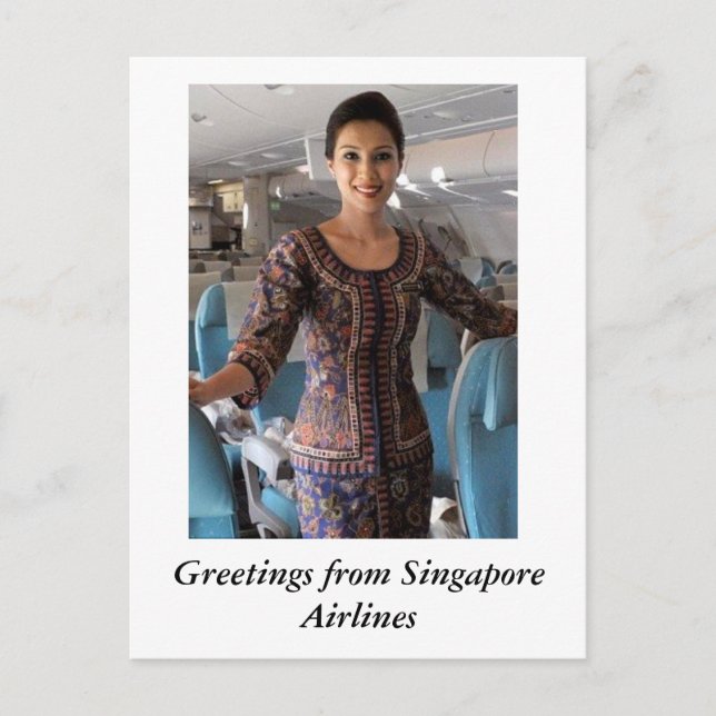 GREETINGS FROM SINGAPORE AIRLINES POSTCARD (Front)