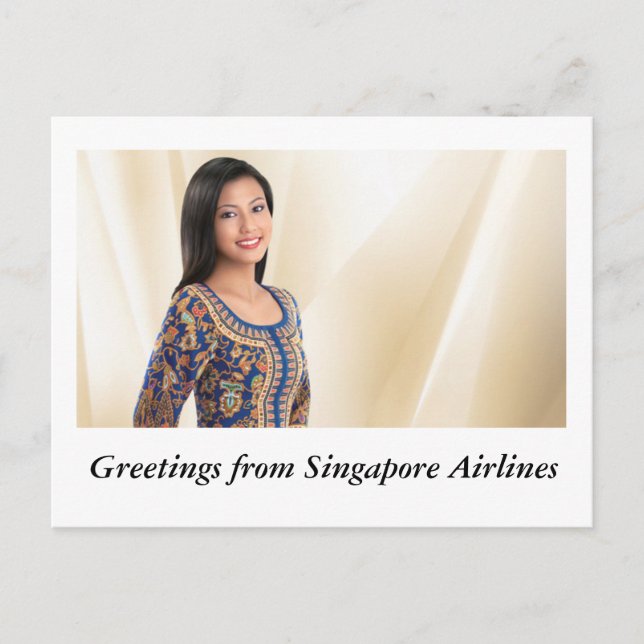 GREETINGS FROM SINGAPORE AIRLINES POSTCARD (Front)