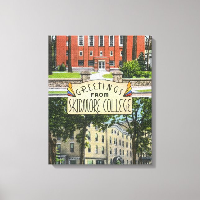 Greetings from Skidmore College Scenes Canvas Print (Front)