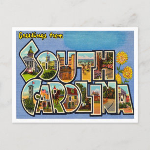 Greetings from South Carolina Vintage Travel Postcard