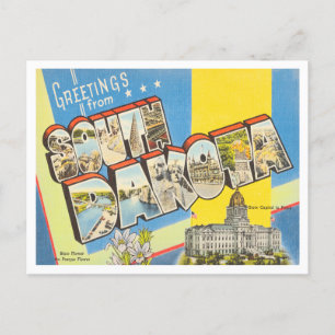 Greetings from South Dakot Vintage Travel Postcard