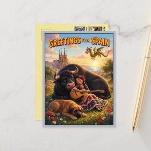 Greetings from Spain 3D Travel Postcard