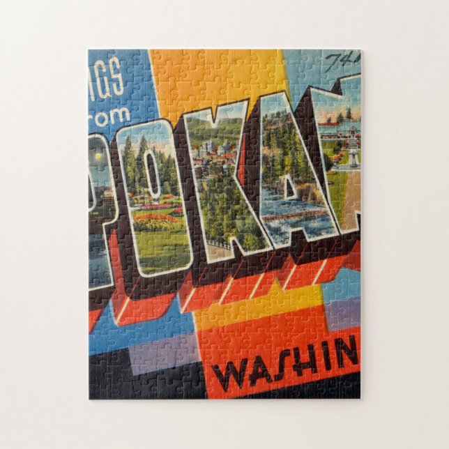 Greetings From Spokane Washington Jigsaw Puzzle (Vertical)