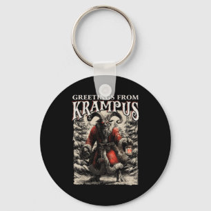 Greetings From Ss Vom Krampus Festive Horror Chris Keychain