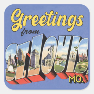 Greetings from St. Louis MO vintage travel Square Sticker