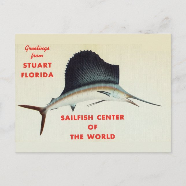 Greetings from Stuart, Florida, Sailfish Centre Postcard (Front)