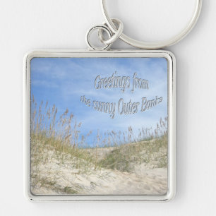 Greetings From Sunny OBX Sea Oats Items Keychain