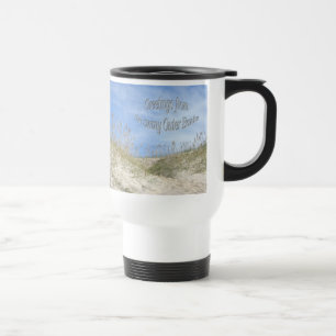 Greetings From Sunny OBX Sea Oats Travel Mug