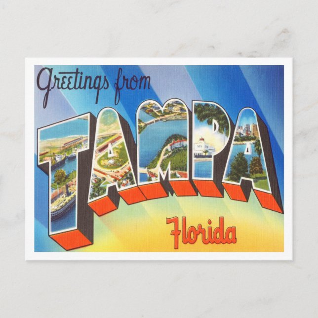 Greetings from Tampa, Florida Vintage Travel Postcard (Front)