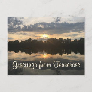 GREETINGS FROM TENNESSEE lake sunset photograph Postcard