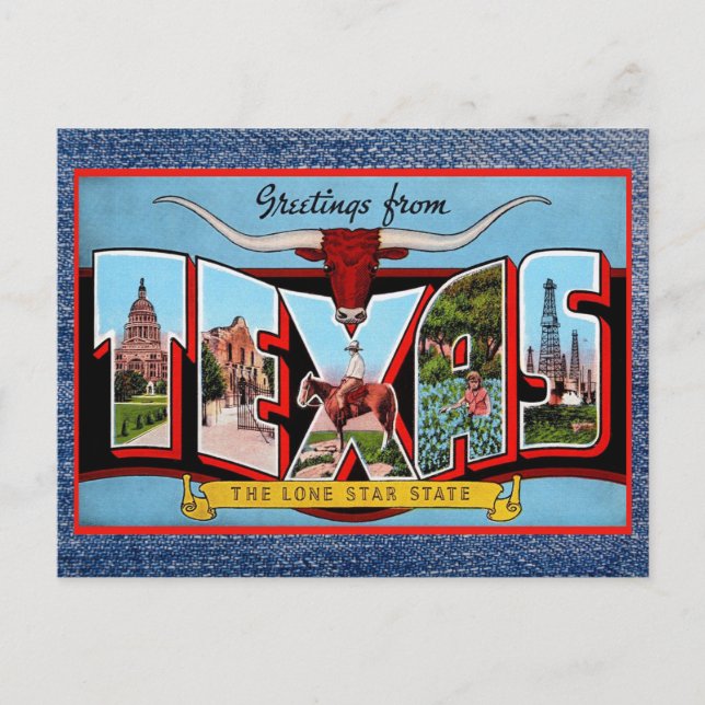Greetings from Texas Travel Postcard (Front)