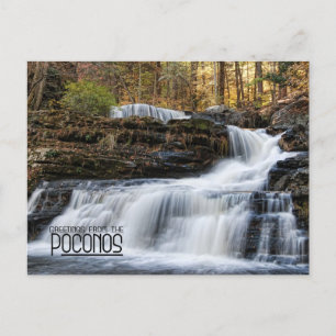 Greetings from the Factory Falls in the Poconos Postcard