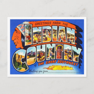 Greetings from The Indian Country Vintage Travel Postcard