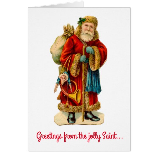 Greetings from the Jolly Saint Nick Christmas Card