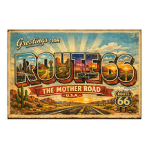 Greetings From The Mother Road Large Letter