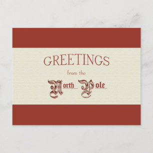 Greetings from the North Pole Holiday Postcard