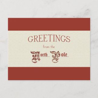 Greetings from the North Pole Holiday Postcard