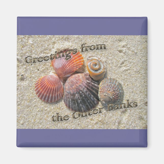 Greetings from the Outer Banks Seashells Magnet (Front)