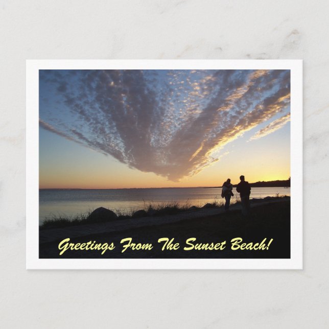Greetings From The Sunset Beach! Postcard (Front)
