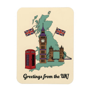 Greetings from the UK British Landmarks Travel Magnet