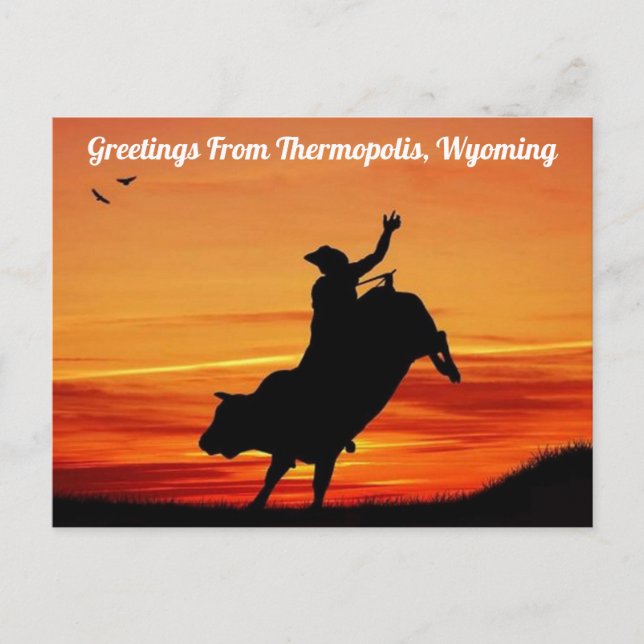Greetings From Therompolis, Wyoming Rodeo Postcard (Front)