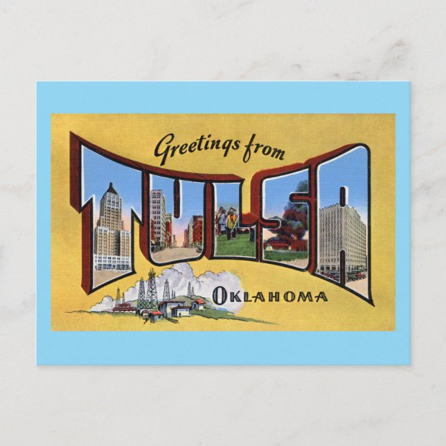 Greetings from Tulsa Oklahoma Travel Postcard (Front)