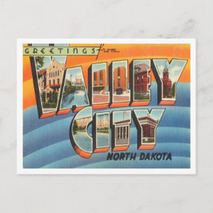 Greetings from Valley City, North Dakota Travel Postcard