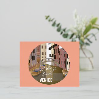Greetings from Venice Foil Holiday Postcard