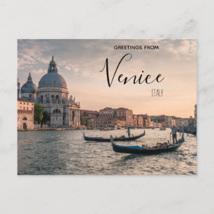 Greetings from Venice Italy Gondola Postcard