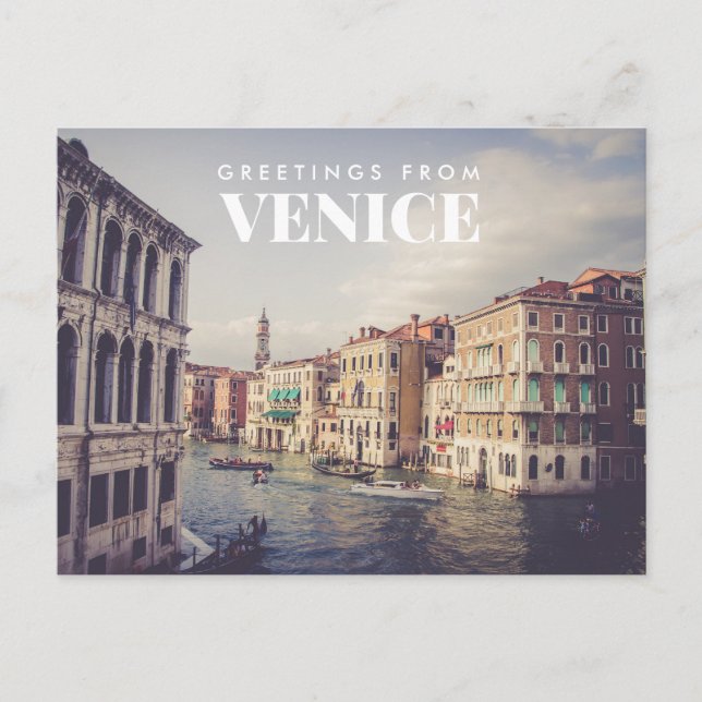 Greetings from Venice Italy Postcard (Front)