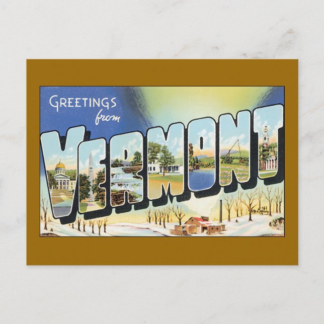 Greetings From Vermont Postcard (Front)