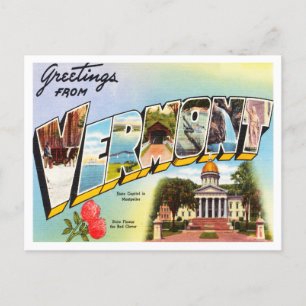 Greetings from Vermont Vintage Travel Postcard