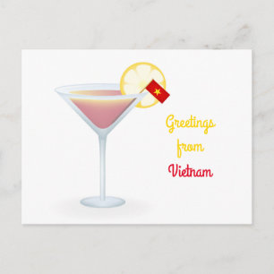 Greetings From Vietnam Cocktail Holiday Postcard