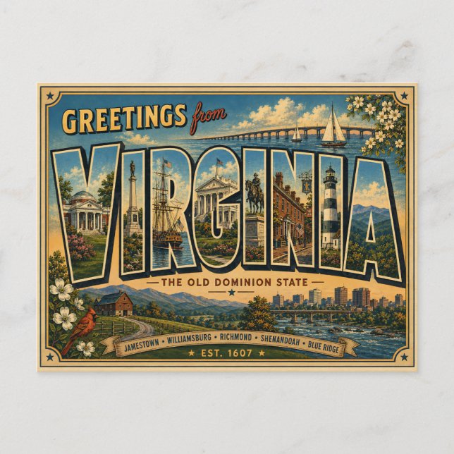 Greetings from Virginia Postcard (Front)