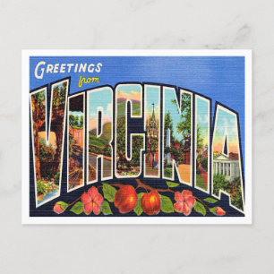 Greetings from Virginia Vintage Travel Postcard