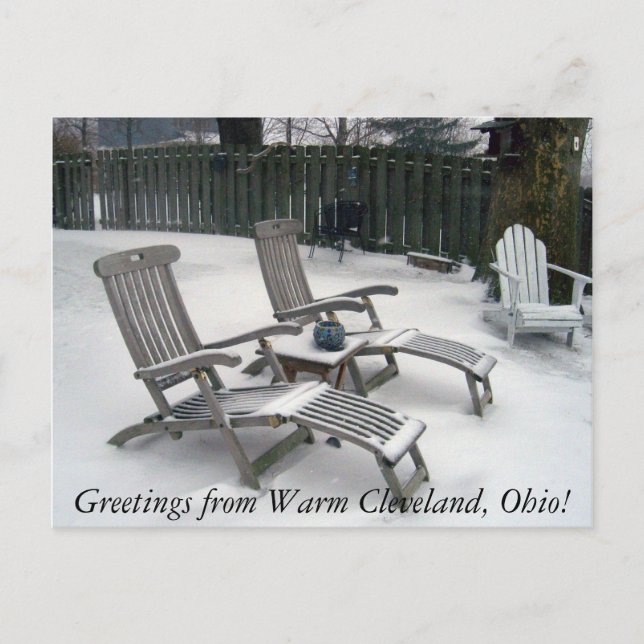 Greetings from Warm Cleveland Ohio Postcard (Front)