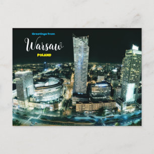 Greetings from Warsaw Poland Postcard