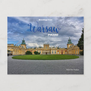 Greetings from Warsaw Poland Postcard Scenic