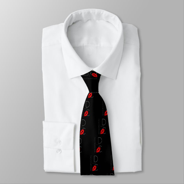 Greetings from Washington D.C. Red Lipstick Kiss Tie (Tied)