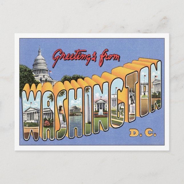Greetings From Washington, D.C. USA Postcard (Front)