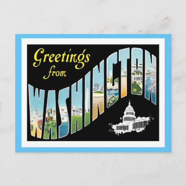 Greetings From Washington, D.C. Vintage Postcard (Front)