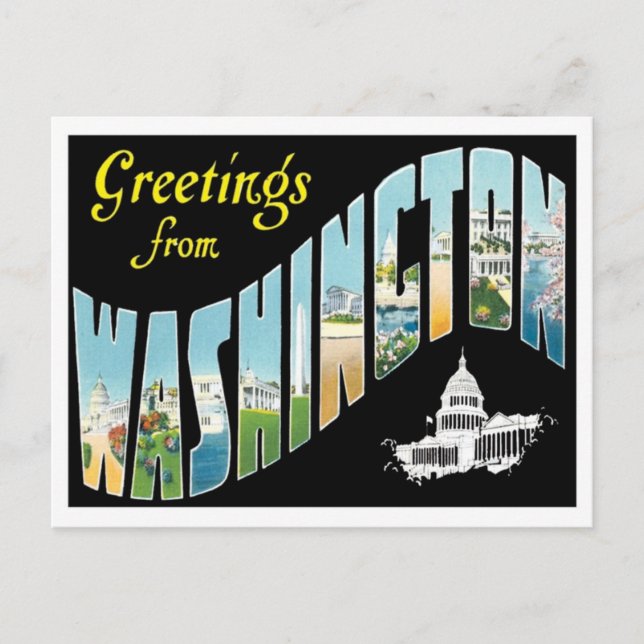 Greetings From Washington, D.C. Vintage Postcard (Front)