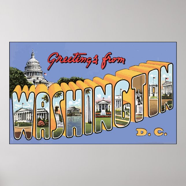 Greetings From Washington D.C., Vintage Poster (Front)