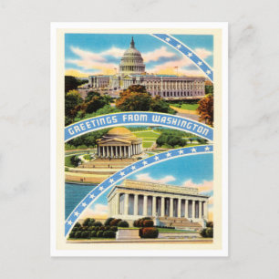 Greetings from Washington, D. C. Vintage Travel Postcard