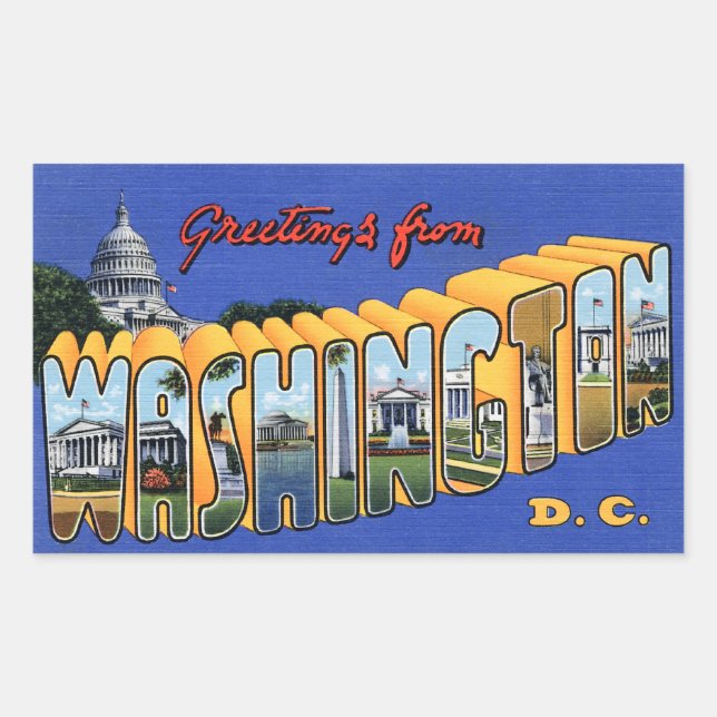Greetings From Washington DC! Sticker (Front)