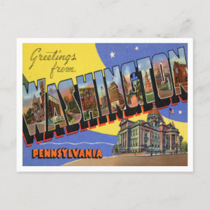 Greetings from Washington, Pennsylvania Travel Postcard